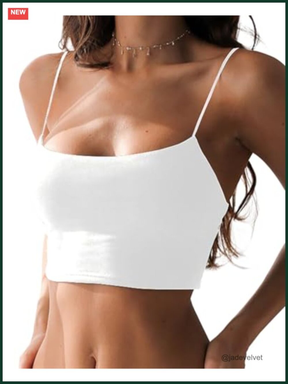 Spaghetti Strap Cami Crop Top Slim Fitted Modal Spandex Y2K